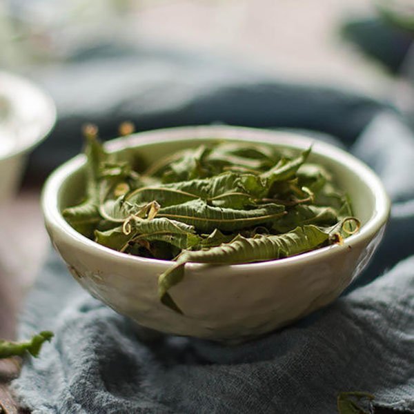Lemon verbena tea is made from its narrow and long dried leaves