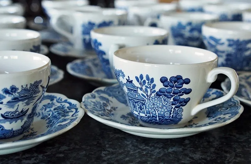 The famous Chinese blue and white porcelain teawares