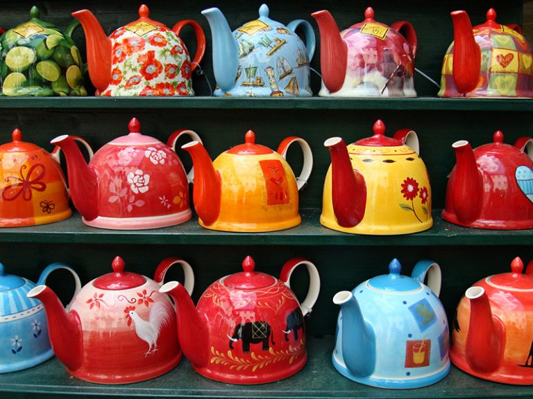Various beautiful teapots