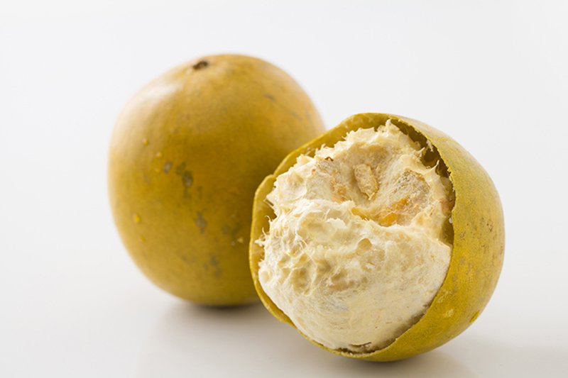 The monk fruit after latest freeze-drying processing show lighter color
