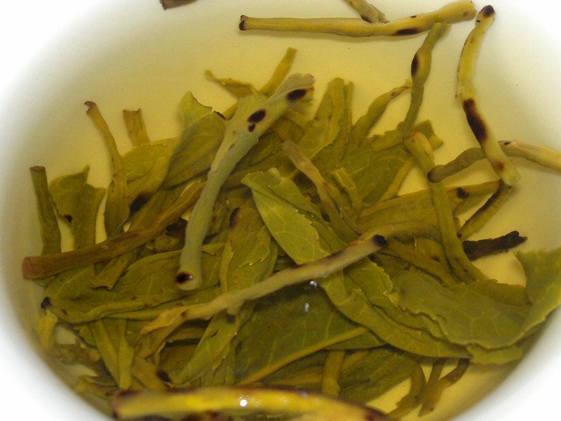 Da Ye Qing tea infusion shows yellow