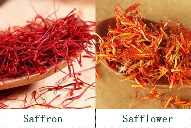 It's easy to distinguish saffron and safflower
